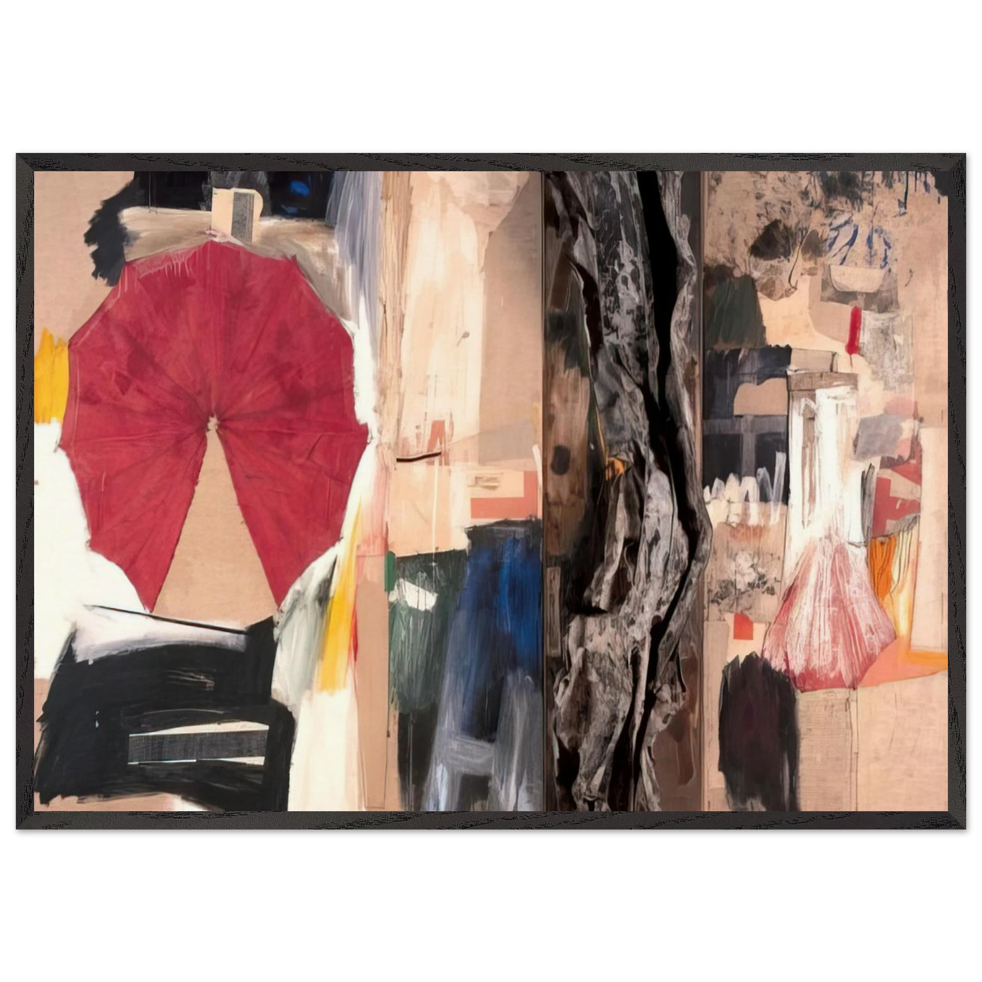 ALLEGORY 1960 - Robert Rauschenberg Framed Art Print – Black Wooden Frame - Default Title - -Framed Art Print