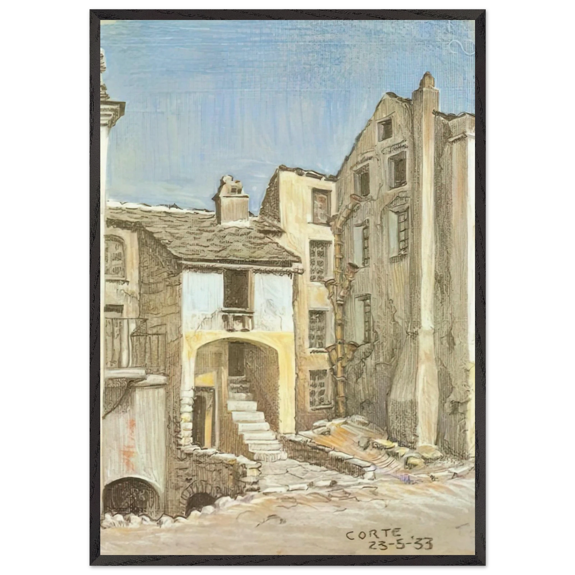 CORTE CORSICA - MC Escher Framed Art Print – Black Wooden Frame - Default Title - -Framed Art Print