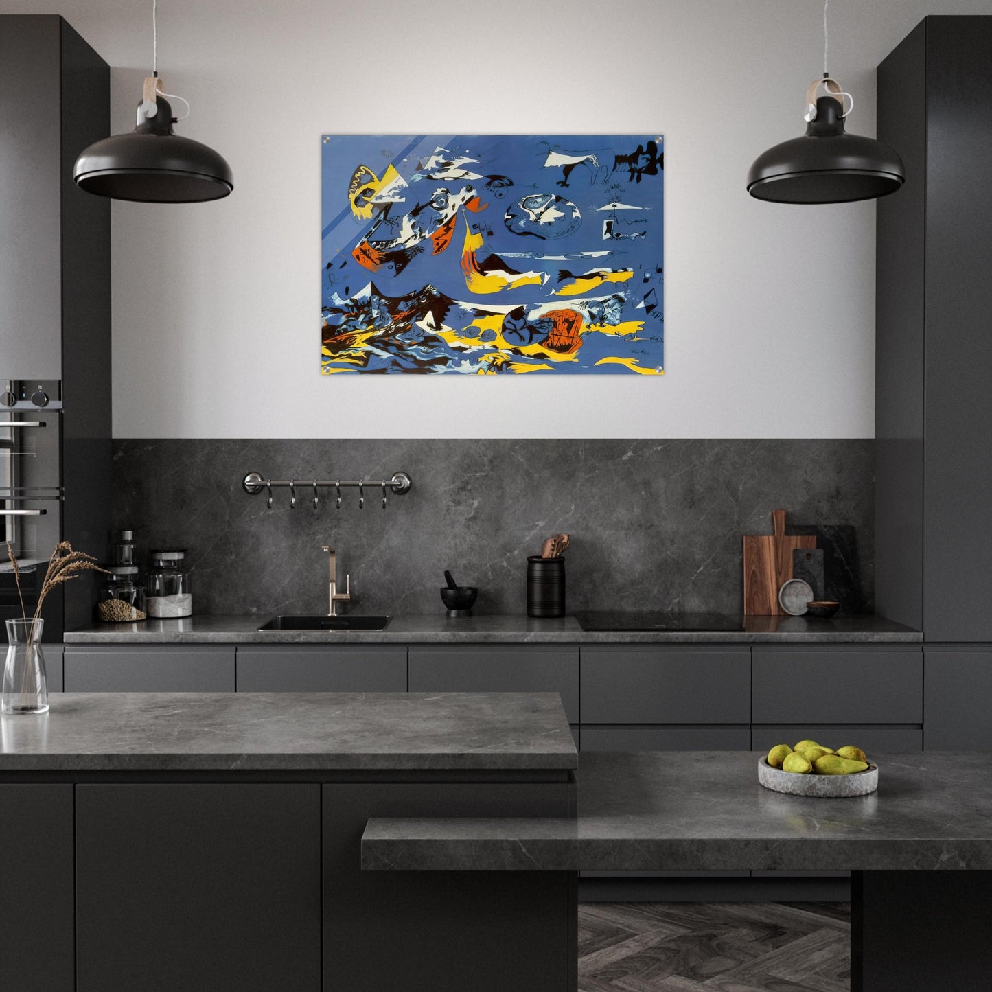 BLUE MOBY DICK - Jackson Pollock Acrylic Print - 70x100 cm / 28x40″ inches | Jackson Pollock Wall Art | Jackson Pollock Prints