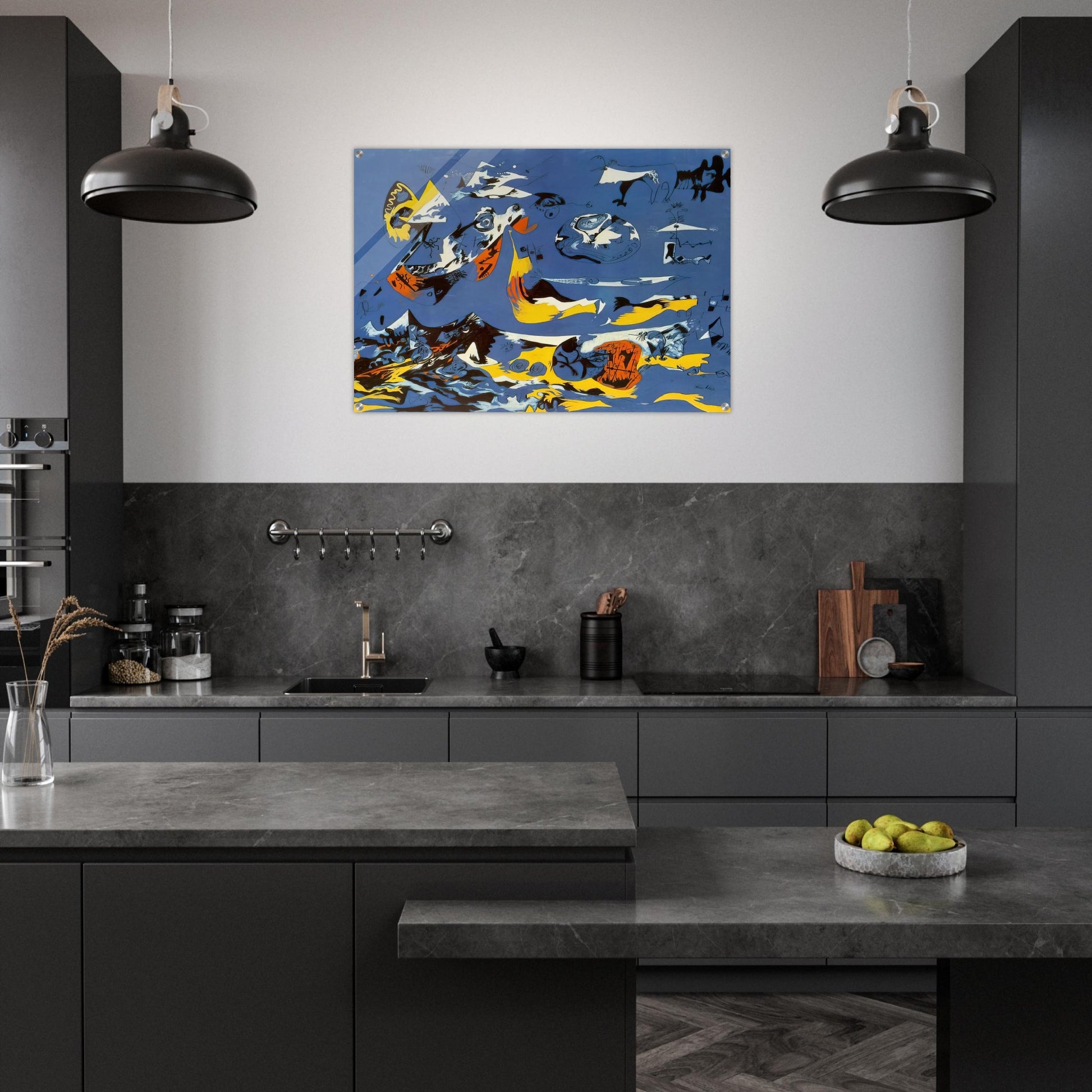 BLUE MOBY DICK - Jackson Pollock Acrylic Print - 70x100 cm / 28x40″ inches | Jackson Pollock Wall Art | Jackson Pollock Prints