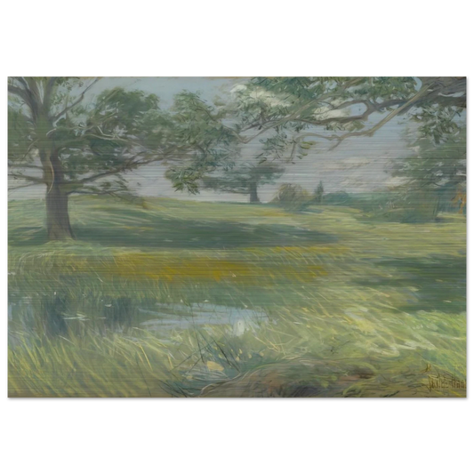 Meadows - Childe Hassam Brushed Aluminum Print - 70x100 cm / 28x40 inches | Childe Hassam Aluminum Print | Childe Hassam Prints