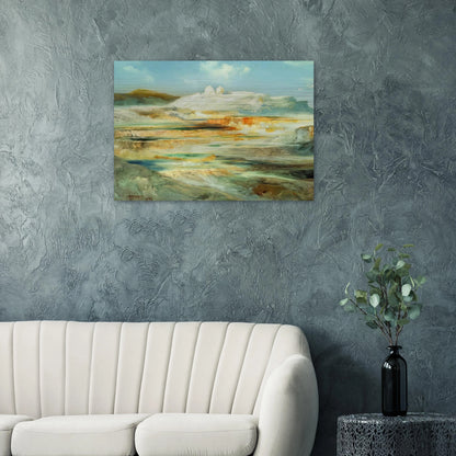 Jupiter Terrace Yellowstone - Thomas Moran Brushed Aluminum Print - 70x100 cm / 28x40 inches | Thomas Moran Aluminum Print | Thomas Moran Prints