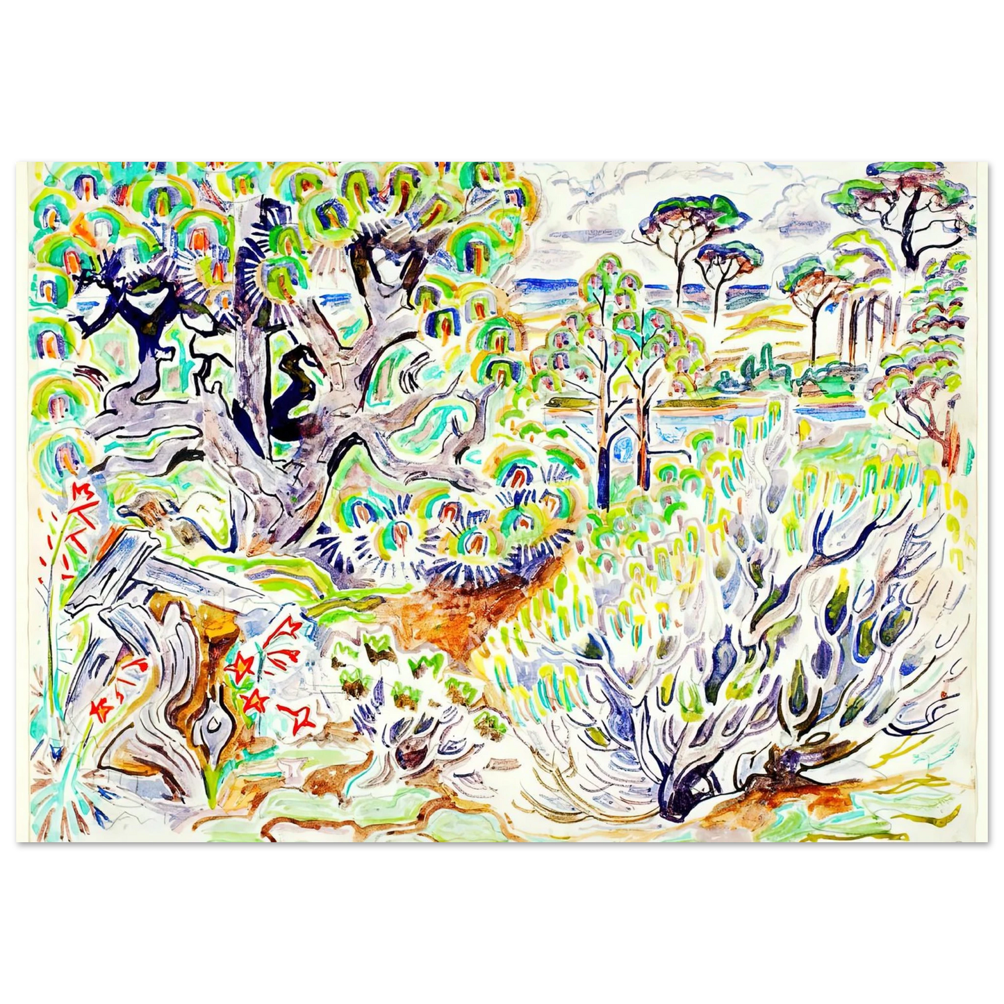 Walter Inglis Anderson - Walter Anderson Wall art - 27x35 cm / 11x14 Inches - Premium Wooden Framed Poster With Fine Art Paper - Wood frame