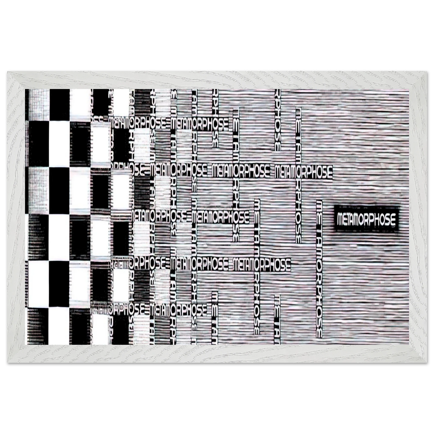 MC Escher - METAMORPHOSIS II EXCERPT 7 Wall Art - 21x29.7 cm / 8x12" - Premium Wooden Framed Poster With Fine Art Paper - Wood frame