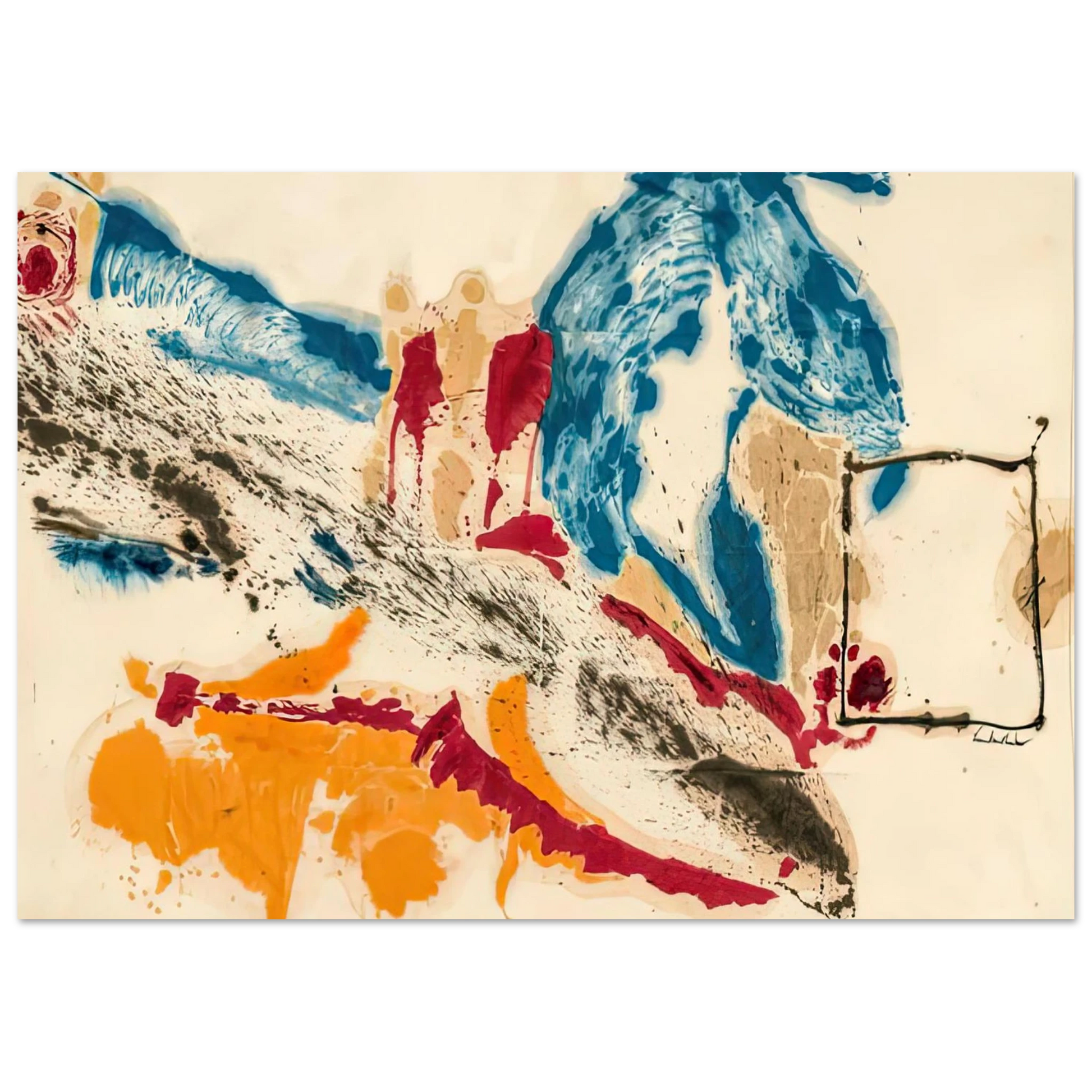 Helen Frankenthaler - Alassio, 1960- Wall Art - 21x29.7 cm / 8x12" - Premium Wooden Framed Poster With Fine Art Paper - Black frame