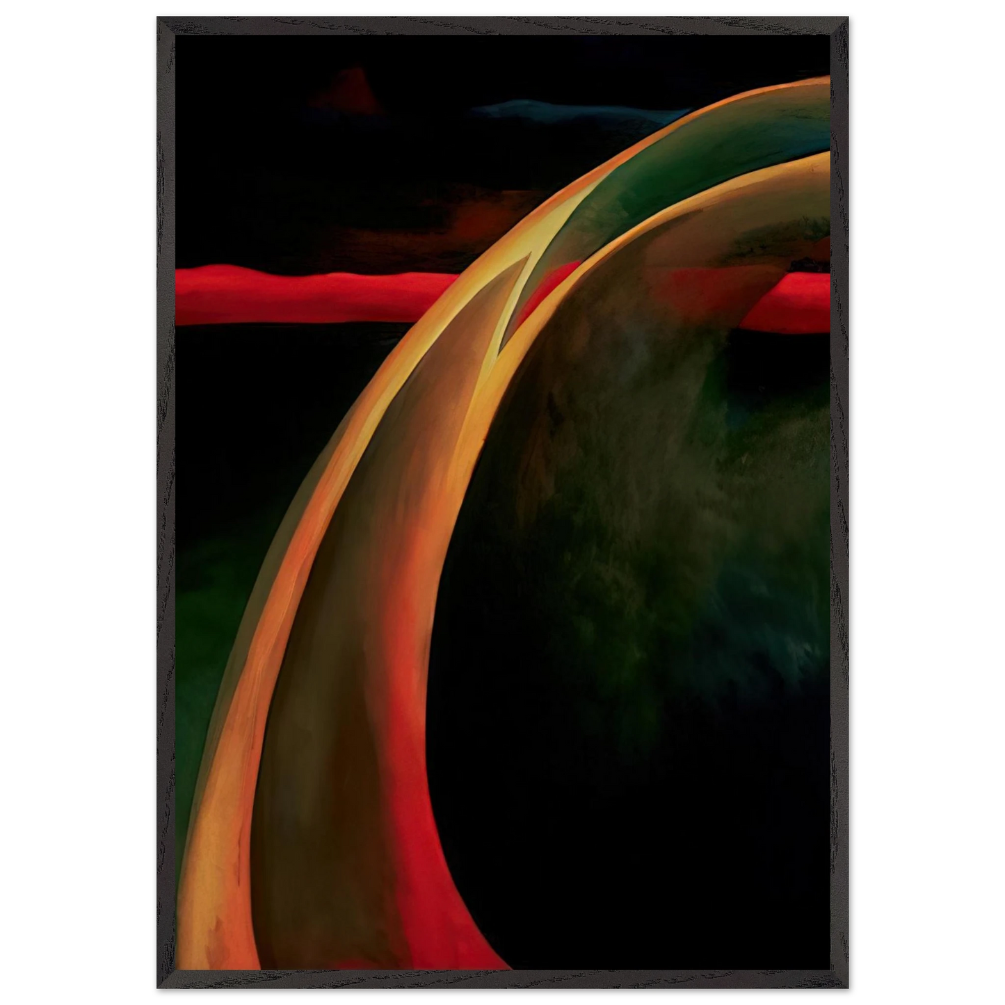 Red and Orange Streak - Georgia OKeeffe 70x100 cm / 28x40 inches Framed Art Print – Black Wooden Frame