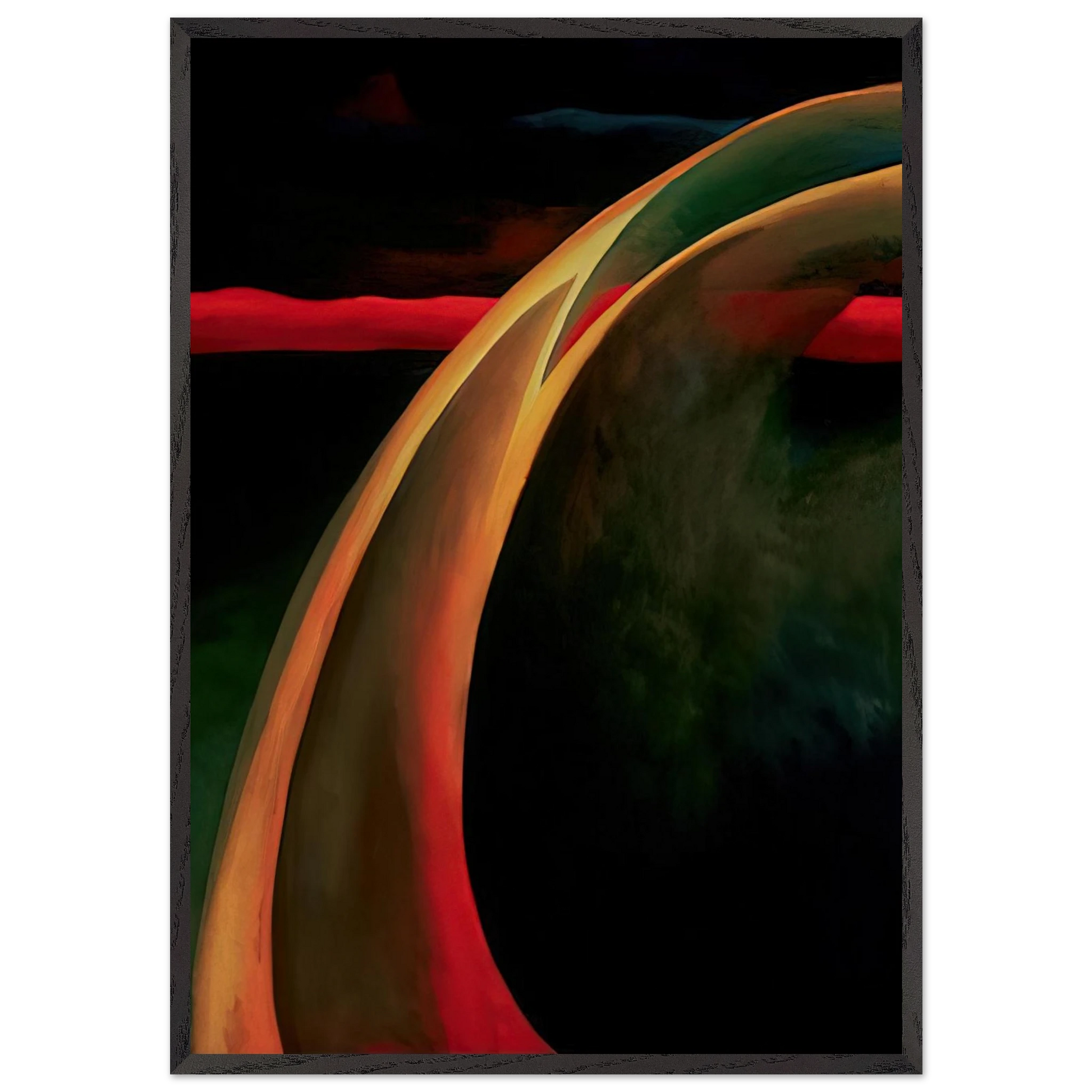 Red and Orange Streak - Georgia OKeeffe 70x100 cm / 28x40 inches Framed Art Print – Black Wooden Frame