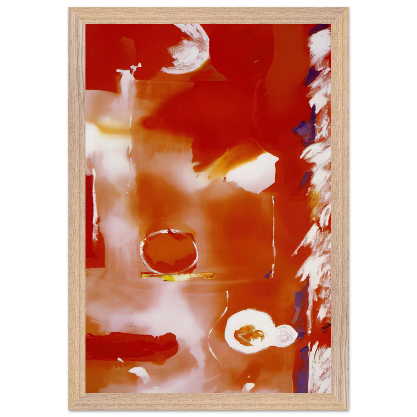 Helen Frankenthaler - Seeing the Moon on a Hot Summer Day - 1987 Wall art - 60x80 cm / 24x32 Inches - Premium Wooden Framed Poster With Fine Art Paper - Black frame