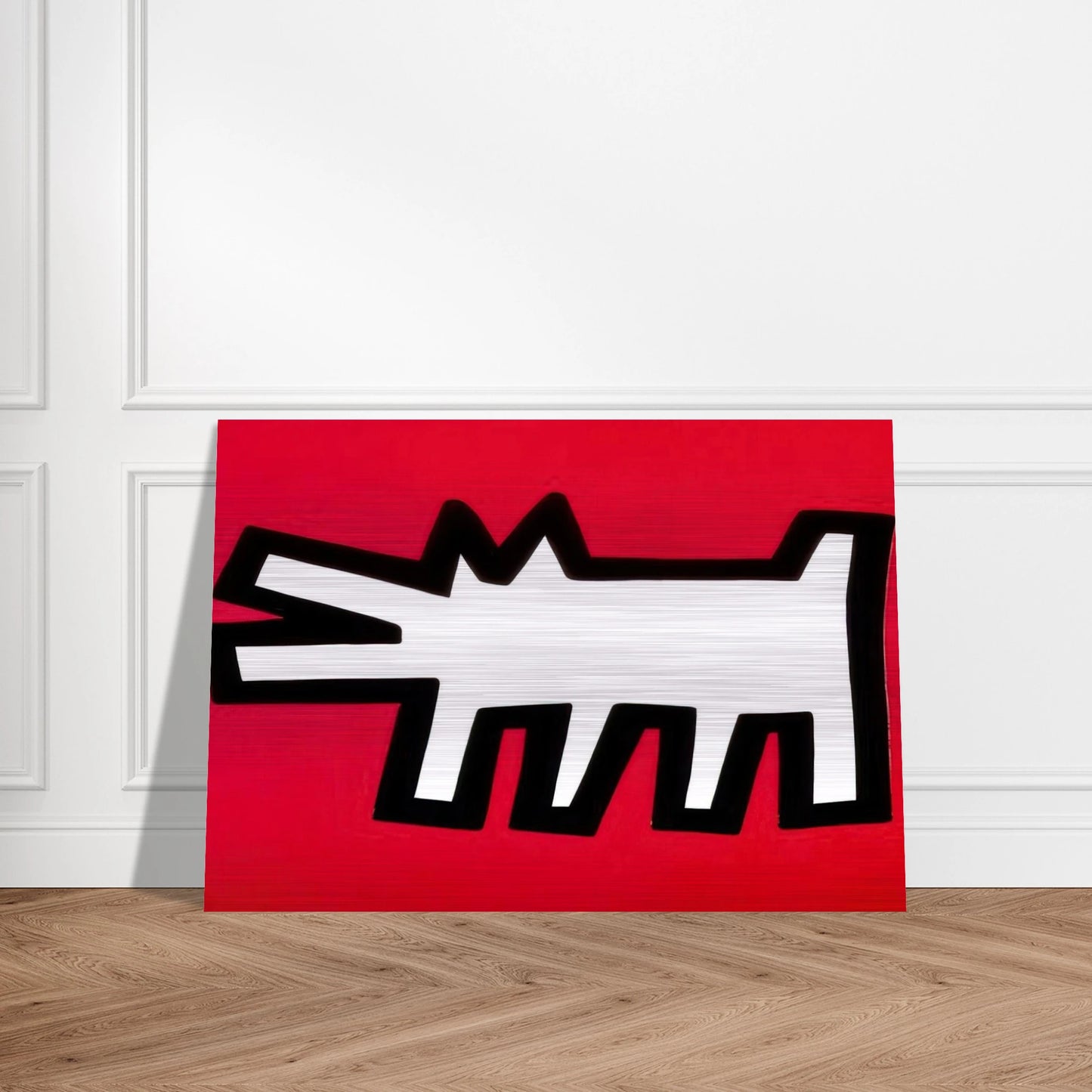 BARKING DOG 1990 - Keith Haring Brushed Aluminum Print - 70x100 cm / 28x40 inches | Keith Haring Aluminum Print | Keith Haring Prints
