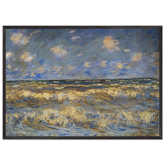 Rough Sea - claude monet Framed Art Print – Black Wooden Frame - Default Title - -Framed Art Print
