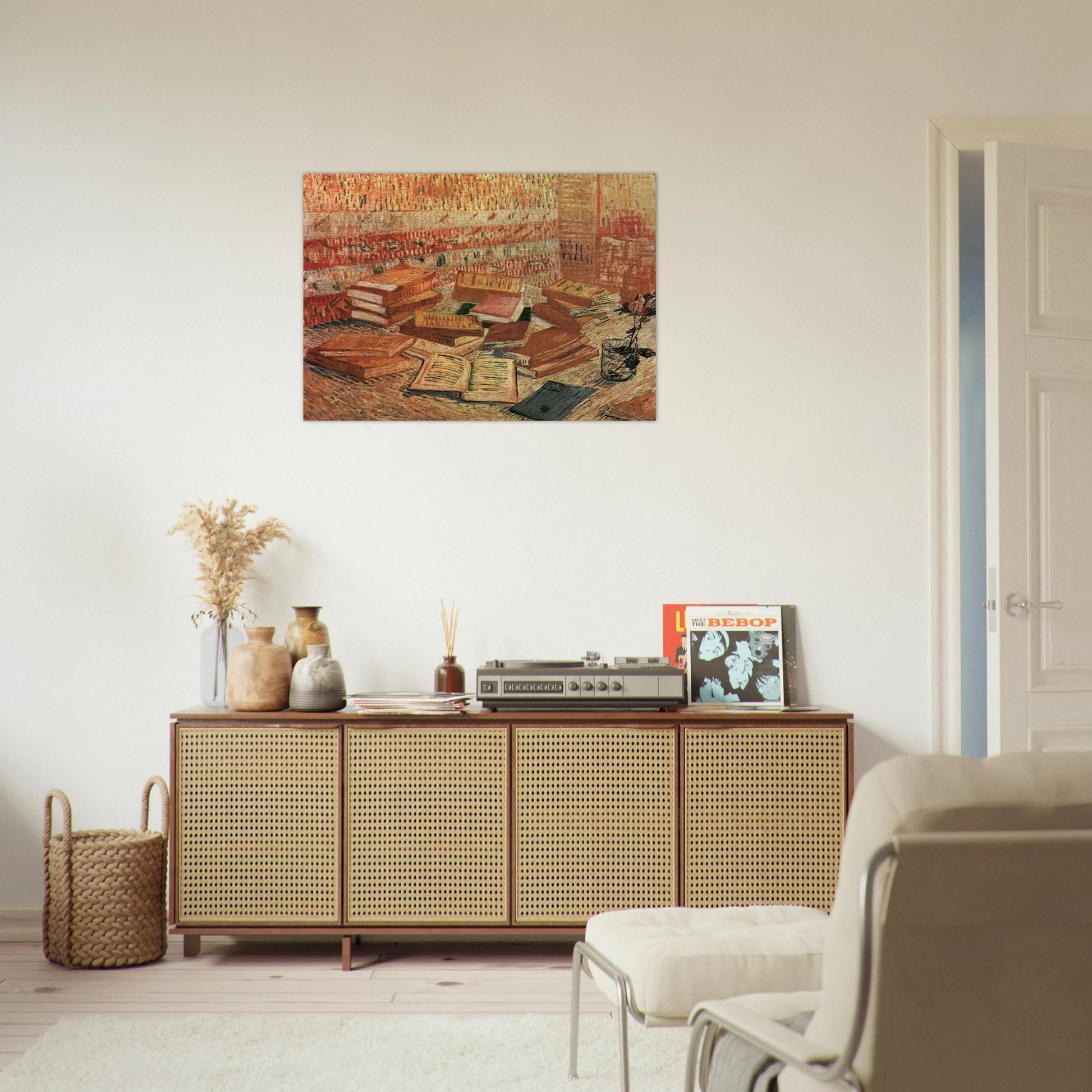 Still Life - French Novels and Rose - Vincent van Gogh Brushed Aluminum Print - 70x100 cm / 28x40 inches | Vincent van Gogh Aluminum Print | Vincent van Gogh Prints