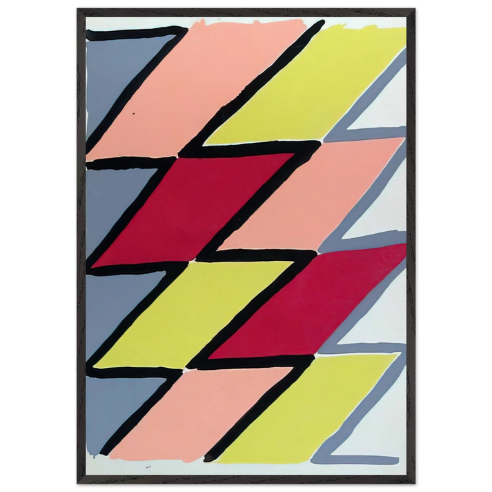 COMPOSITION 22 - Sonia Delaunay 70x100 cm / 28x40 inches Framed Art Print – Black Wooden Frame