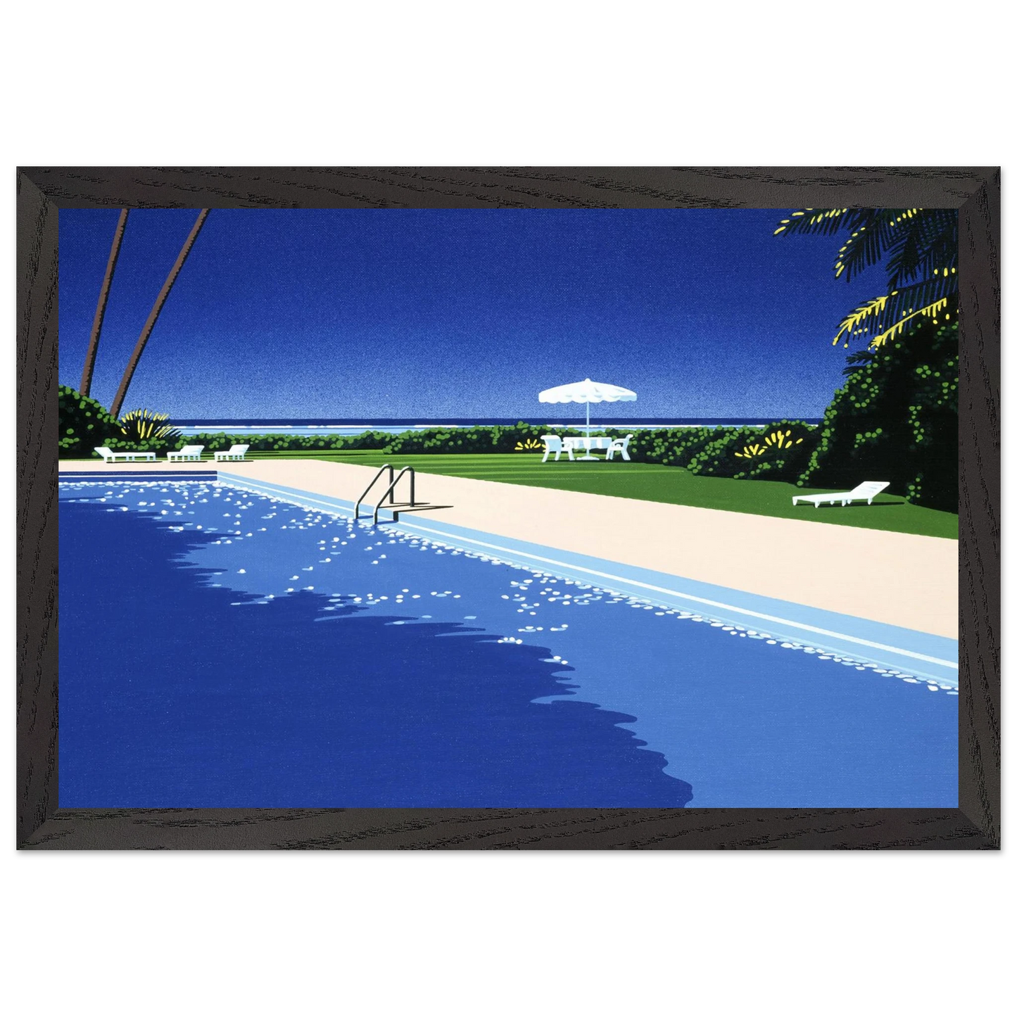 Hiroshi Nagai - Deck Wall Art - 60x80 cm / 24x32 inches - Premium Wooden Framed Poster With Fine Art Paper - Black frame