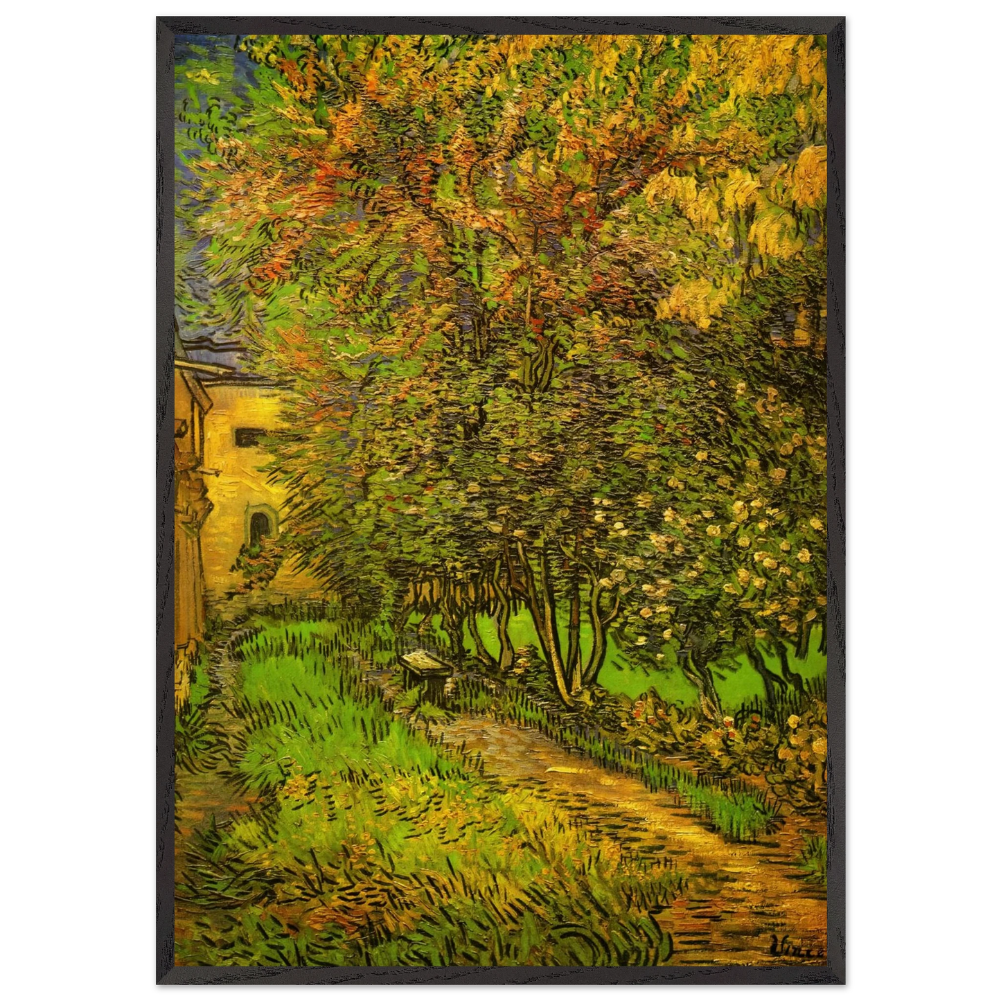 The Garden of Saint-Paul Hospital - Vincent van Gogh Framed Art Print – Black Wooden Frame - Default Title - -Framed Art Print