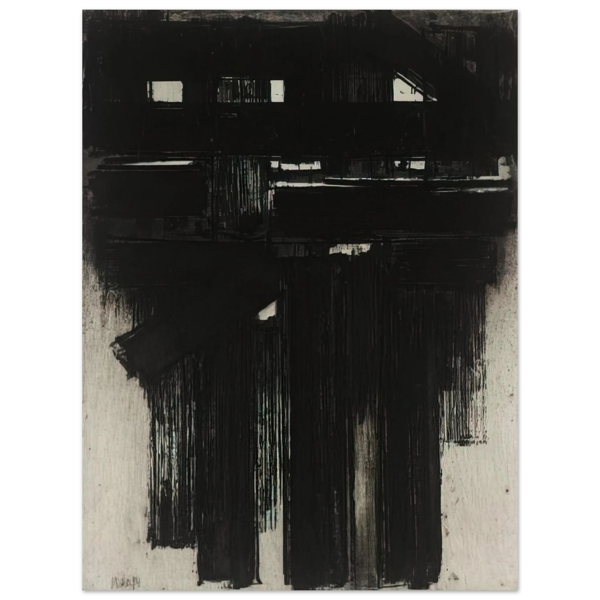 Pierre Soulages - Untitled Intaglio - 1956 Fine Art Poster - Default Title