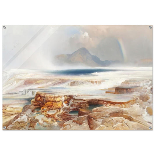 Hot Springs of the Yellowstone - Thomas Moran Acrylic Print - 70x100 cm / 28x40″ inches