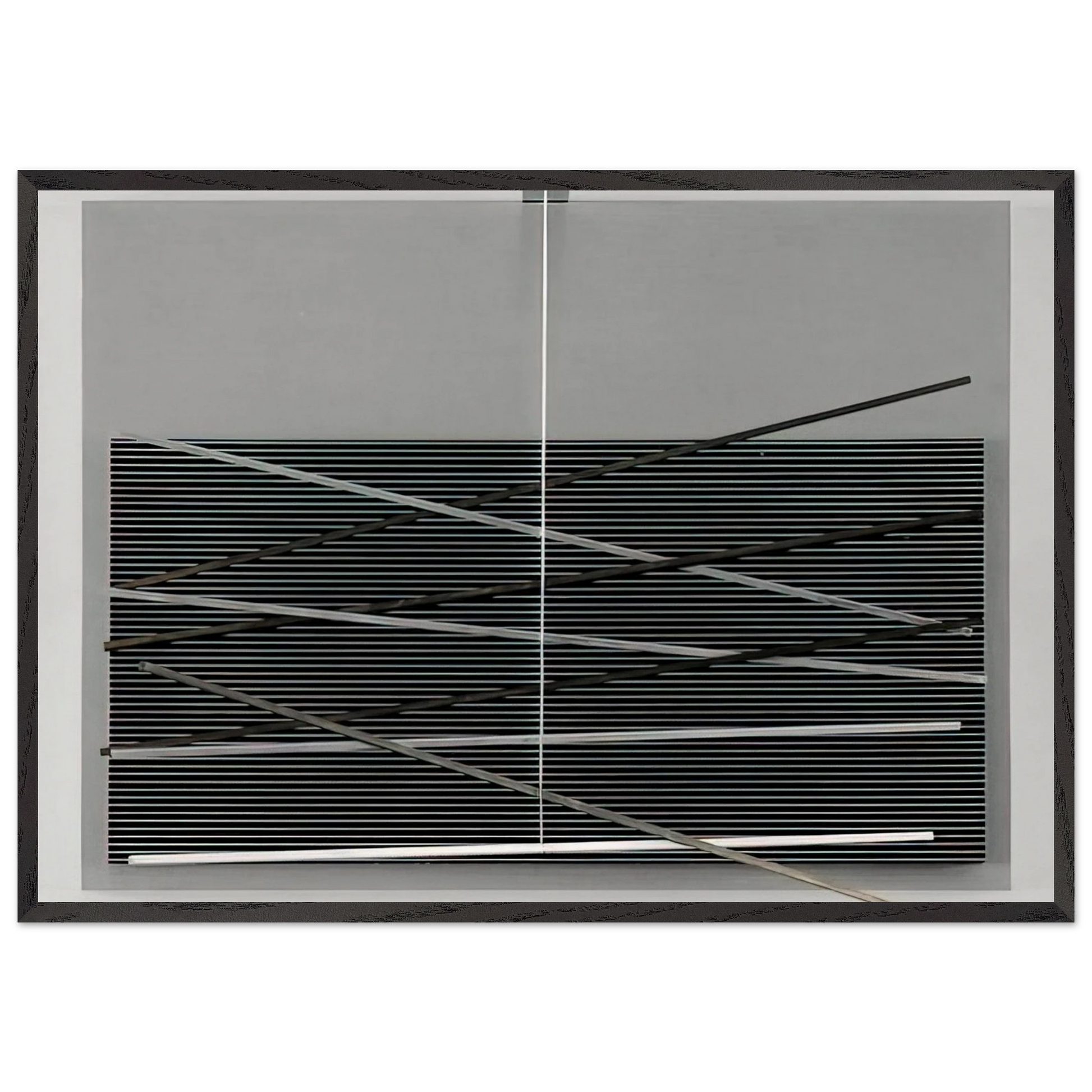 VIBRATIONS M TALLIQUES 1969 - Jesus Rafael Soto Framed Art Print – Black Wooden Frame - Default Title - -Framed Art Print