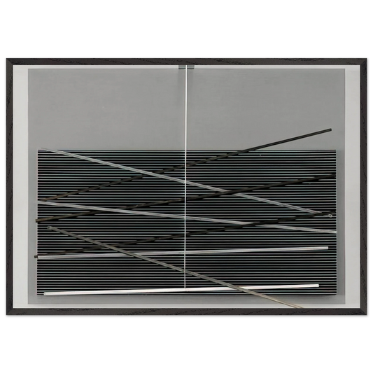 VIBRATIONS M TALLIQUES 1969 - Jesus Rafael Soto Framed Art Print – Black Wooden Frame - Default Title - -Framed Art Print