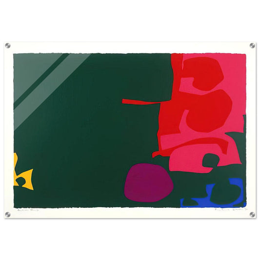 Interlocking Scarlet and Pink in Deep Green - 1970 - Patrick Heron Acrylic Print - 70x100 cm / 28x40″ inches