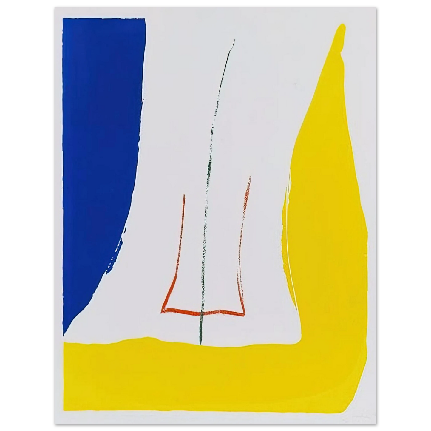 Helen Frankenthaler - Sun Corner - 1968 Wall art - 30x40 cm / 12x16 inches - Premium Wooden Framed Poster With Fine Art Paper - White frame