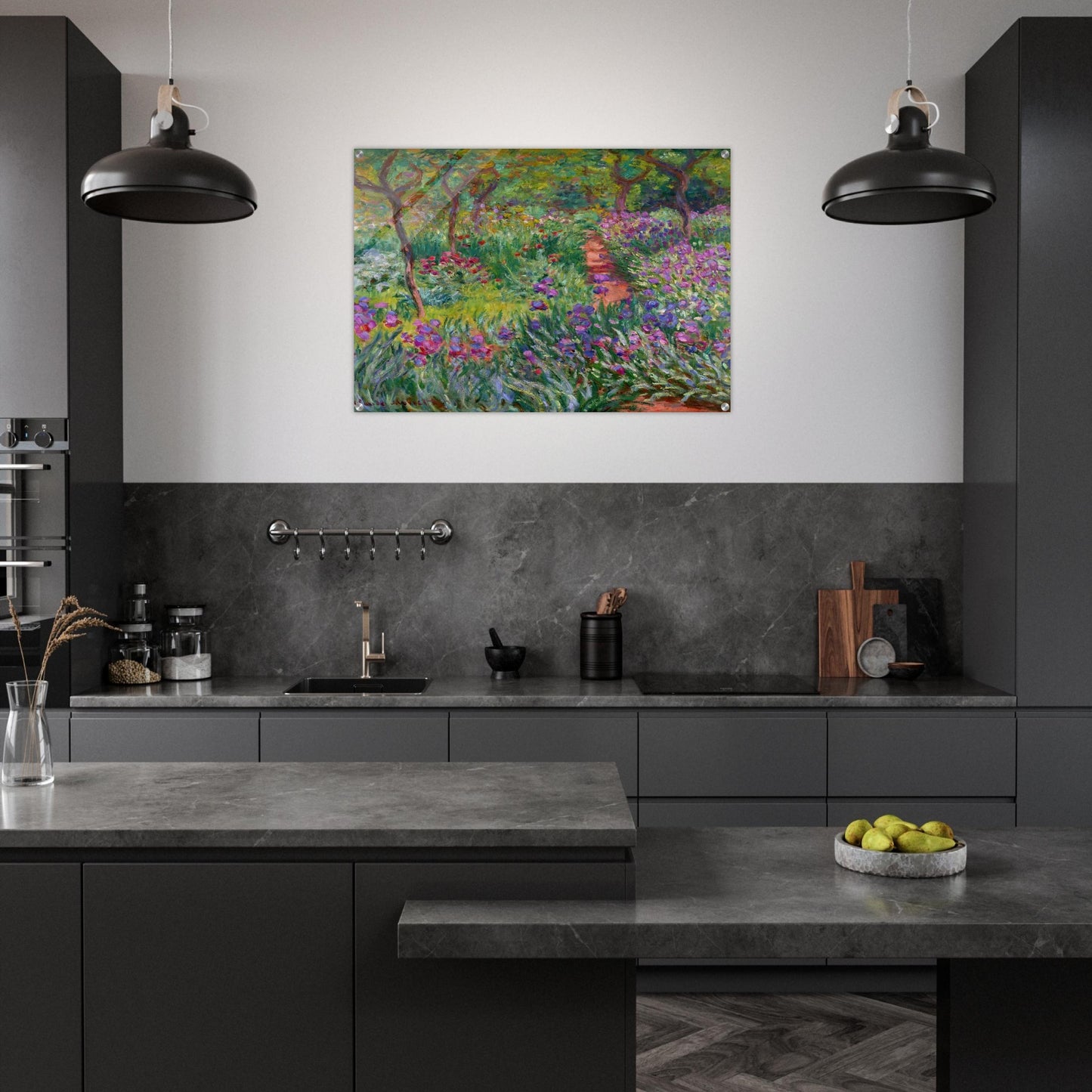 The Iris Garden at Giverny - claude monet Acrylic Print - 70x100 cm / 28x40″ inches | claude monet Wall Art | claude monet Prints