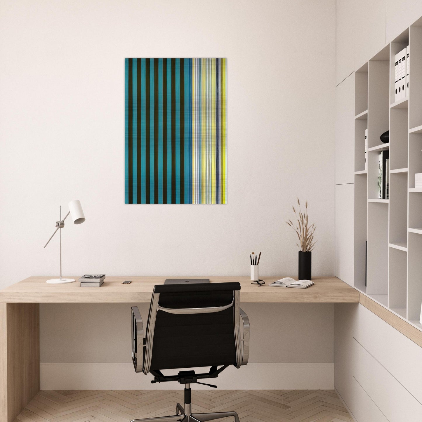 Green Stripes - 1970 - Gene Davis Brushed Aluminum Print - 70x100 cm / 28x40 inches | Gene Davis Aluminum Print | Gene Davis Prints