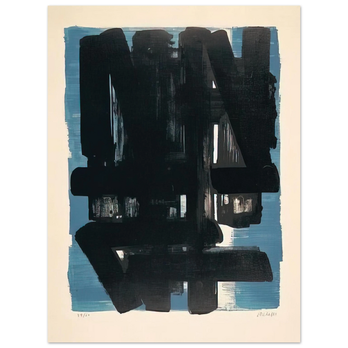Pierre Soulages - Lithographie No. 5 - 1957  75x100 cm / 30x40inches Fine Art Poster