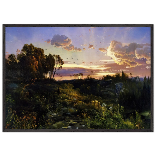 Dusk Wings - Thomas Moran 70x100 cm / 28x40 inches Framed Art Print – Black Wooden Frame