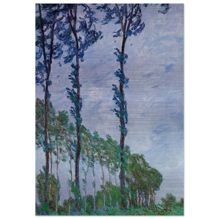 Poplars, Wind Effect - claude monet Brushed Aluminum Print - 70x100 cm / 28x40 inches | claude monet Aluminum Print | claude monet Prints