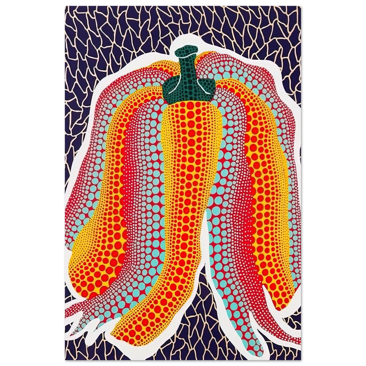 Yayoi Kusama - PUMPKIN 1990 Fine Art Poster - 75x100 cm / 30x40 inches