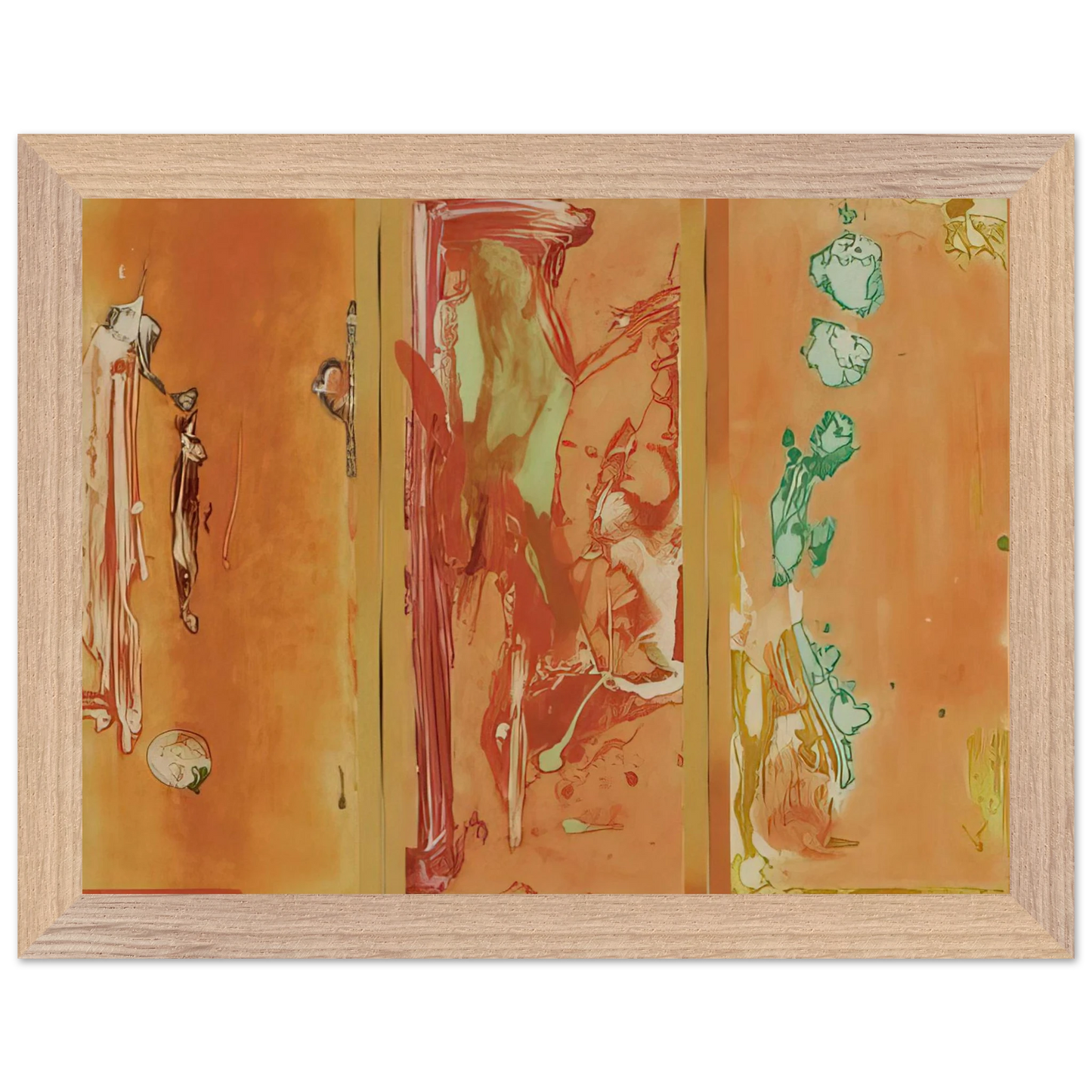 Helen Frankenthaler - Gateway - 1988 Wall art - 28x43  cm / XL (11x17 inches) - Premium Wooden Framed Poster With Fine Art Paper - Wood frame
