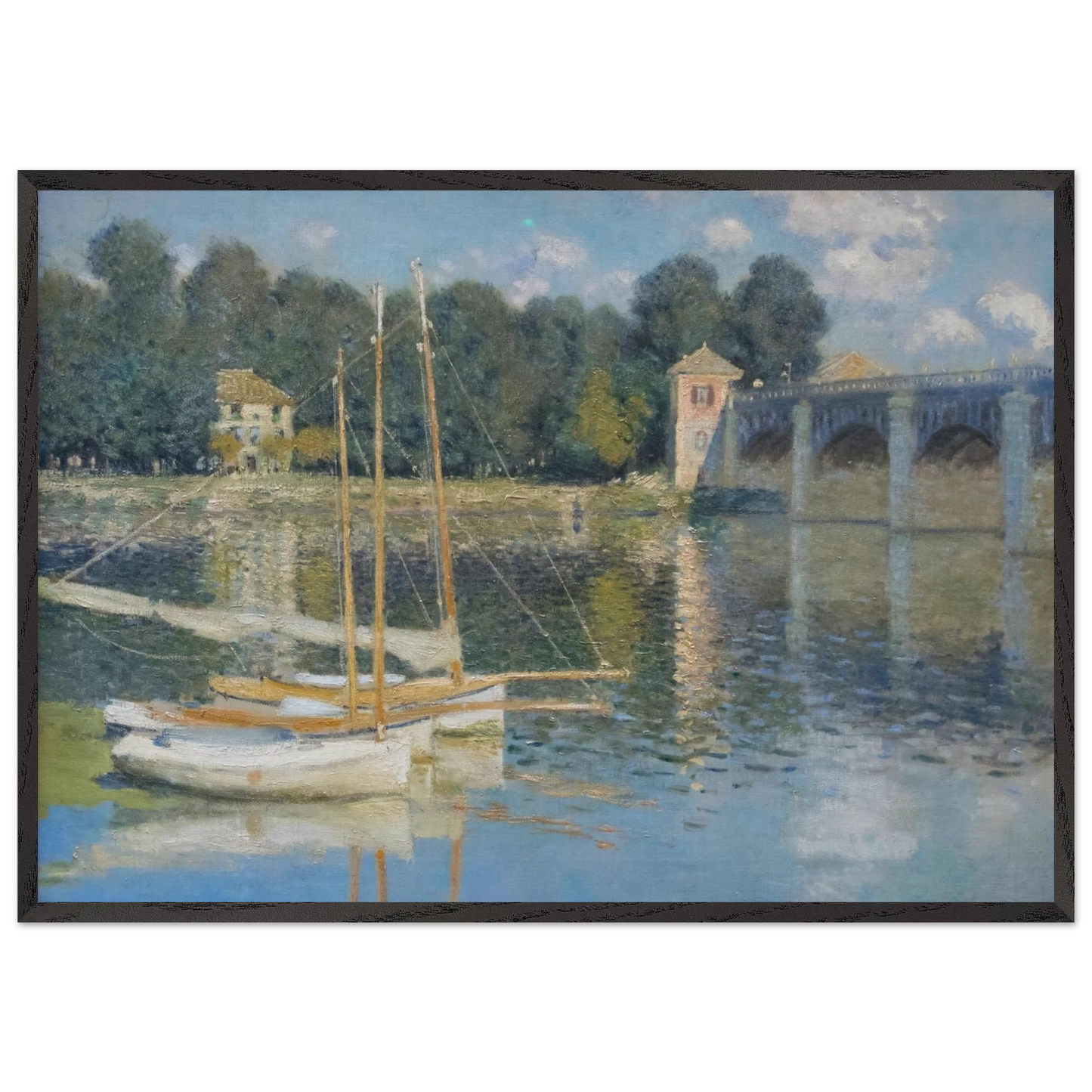 The Bridge at Argenteuil - claude monet Framed Art Print – Black Wooden Frame - Default Title - -Framed Art Print