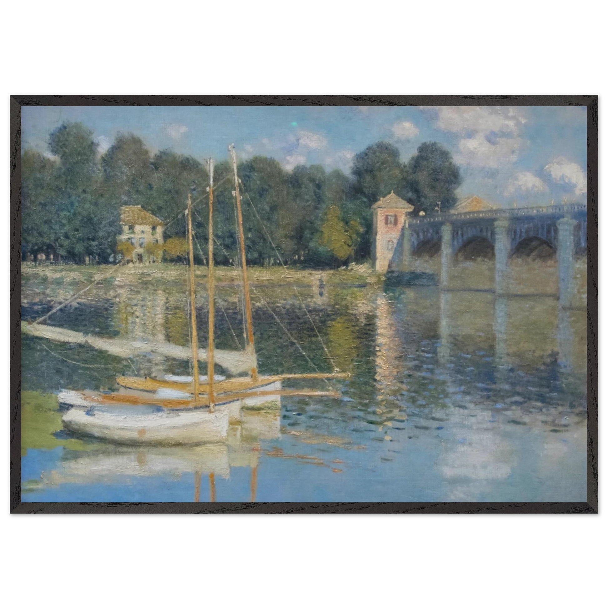 The Bridge at Argenteuil - claude monet Framed Art Print – Black Wooden Frame - Default Title - -Framed Art Print