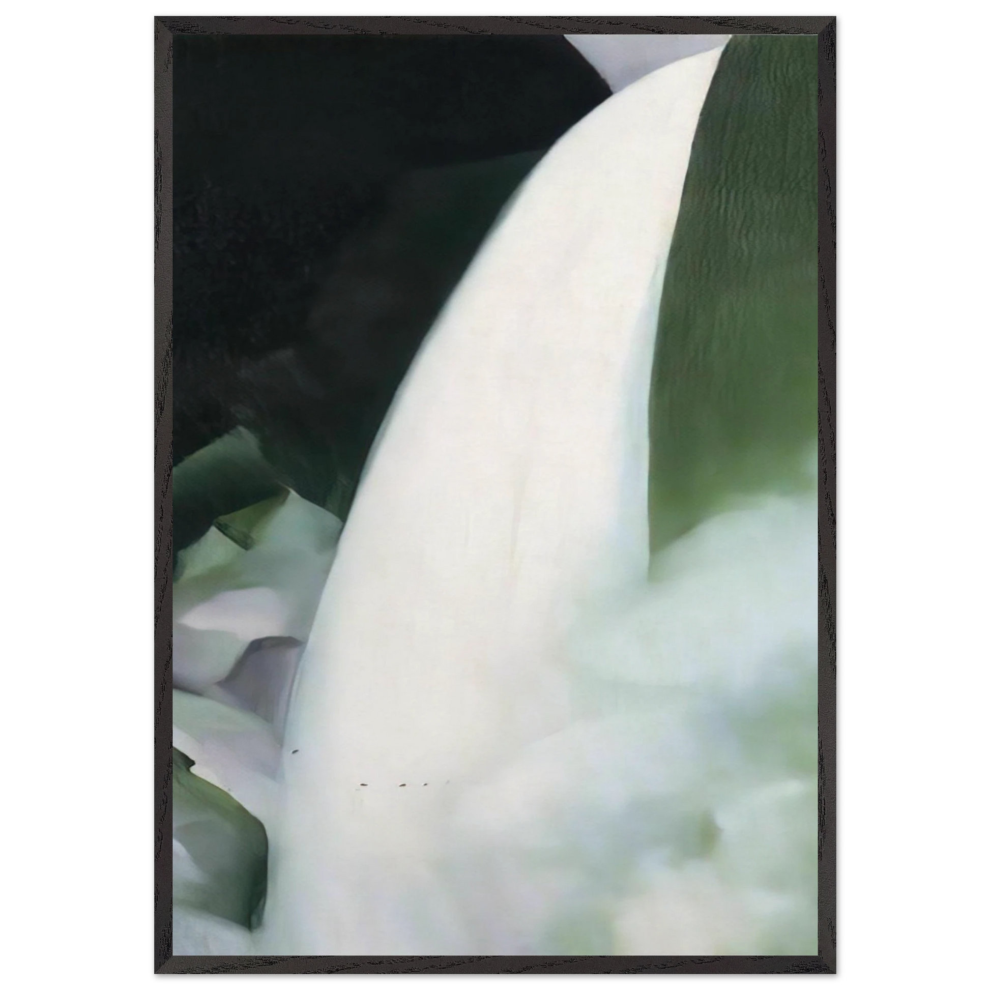 Green and White - Georgia OKeeffe 70x100 cm / 28x40 inches Framed Art Print – Black Wooden Frame