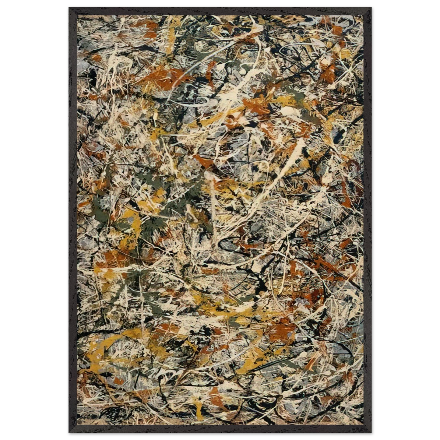 NUMBER 3 1 - Jackson Pollock Framed Art Print – Black Wooden Frame - Default Title - -Framed Art Print