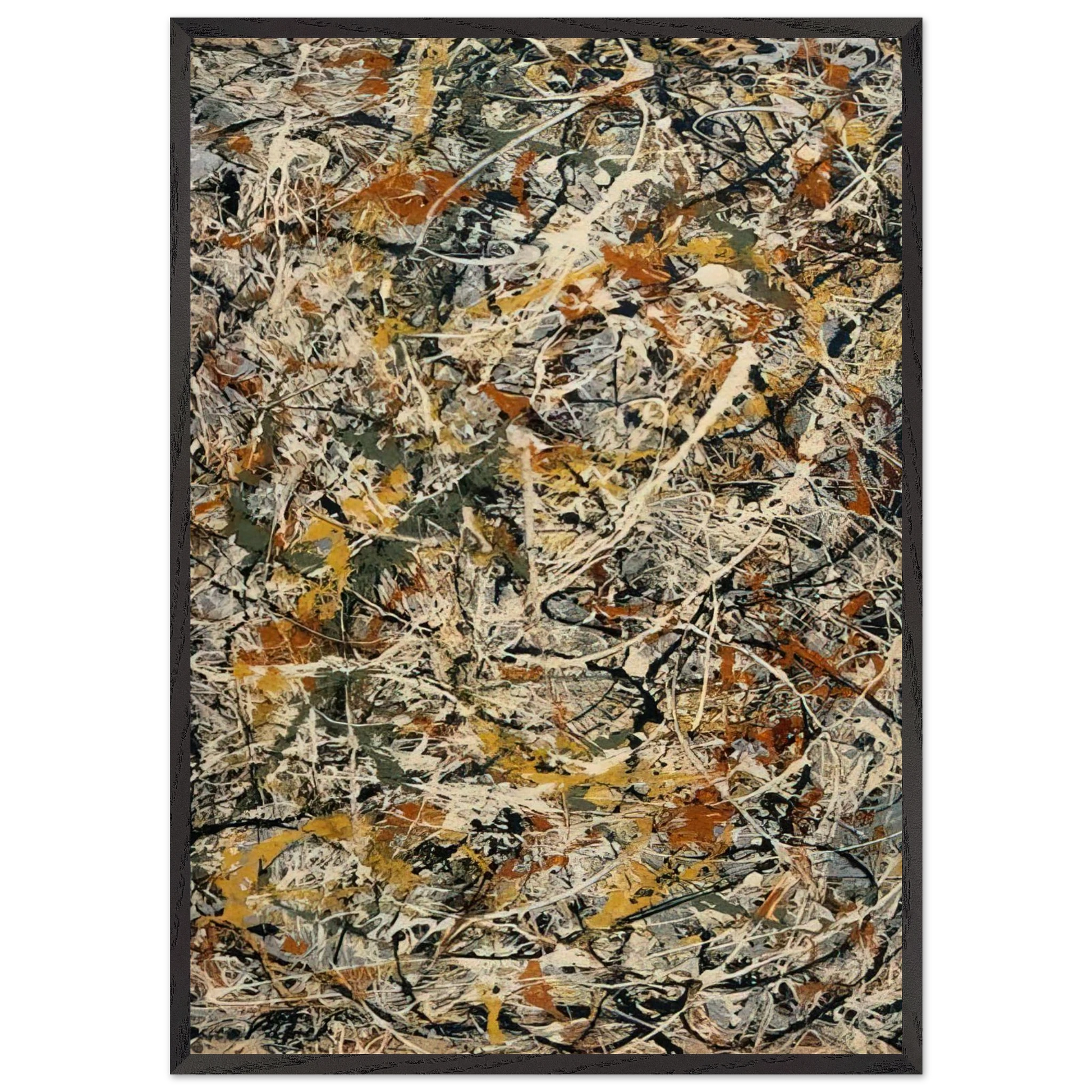 NUMBER 3 1 - Jackson Pollock Framed Art Print – Black Wooden Frame - Default Title - -Framed Art Print