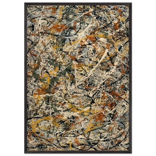 NUMBER 3 1 - Jackson Pollock Framed Art Print – Black Wooden Frame - Default Title - -Framed Art Print