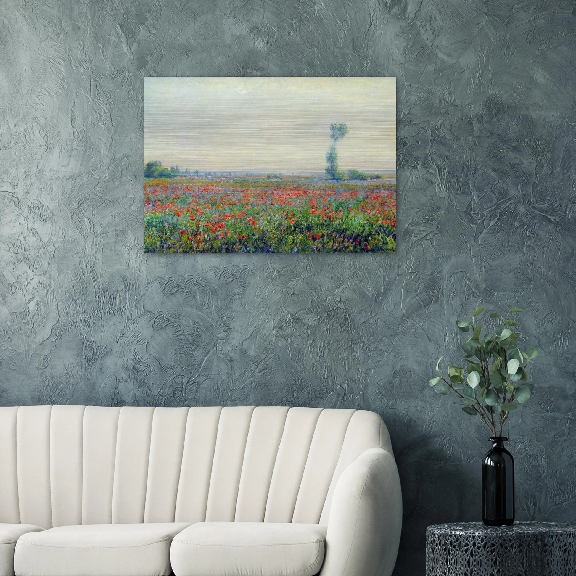 Poppy Field - claude monet Brushed Aluminum Print - 70x100 cm / 28x40 inches | claude monet Aluminum Print | claude monet Prints