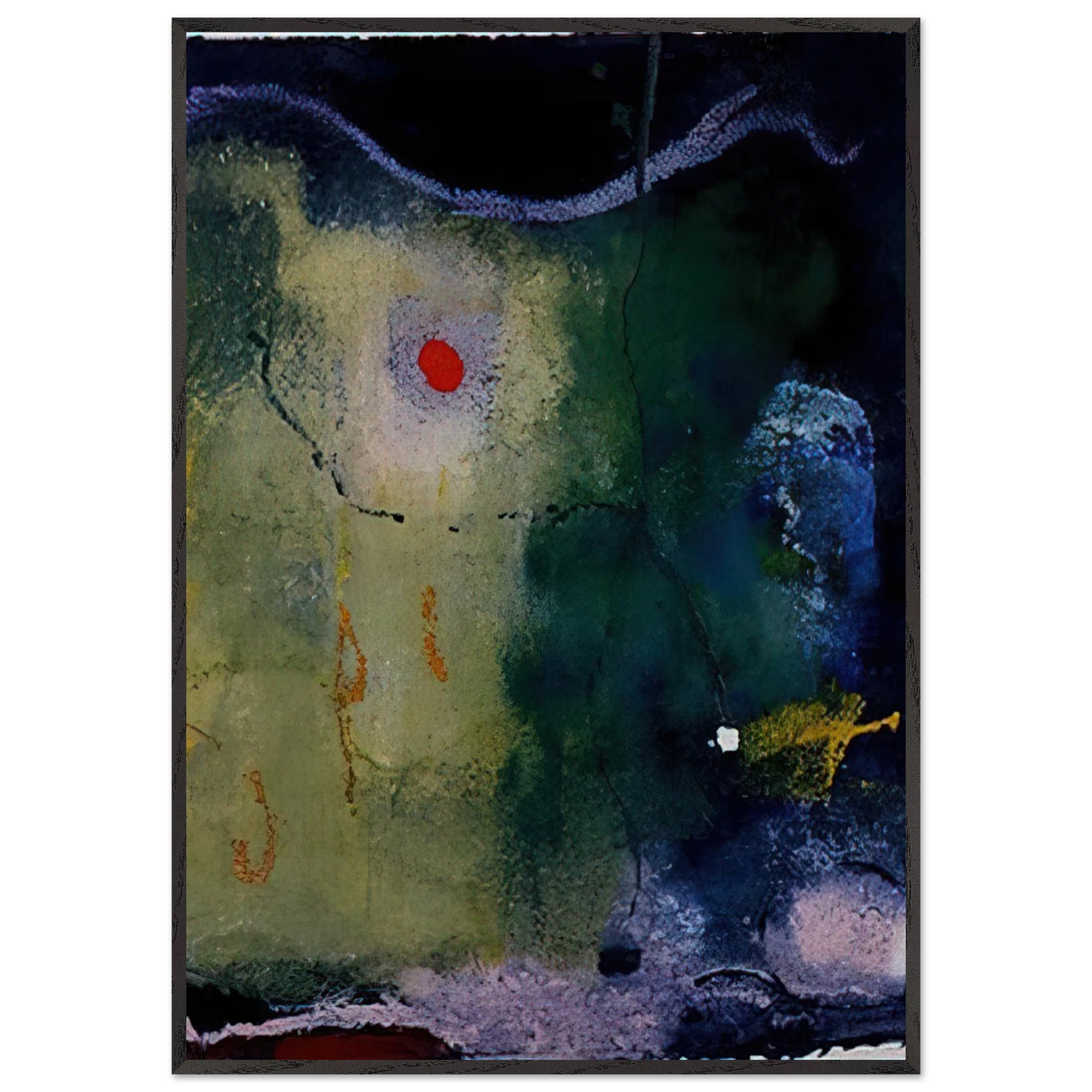 Helen Frankenthaler - The Other Side of the Moon - 1995 Wall art - 40x50 cm / 16x20 inches - Premium Wooden Framed Poster With Fine Art Paper - White frame