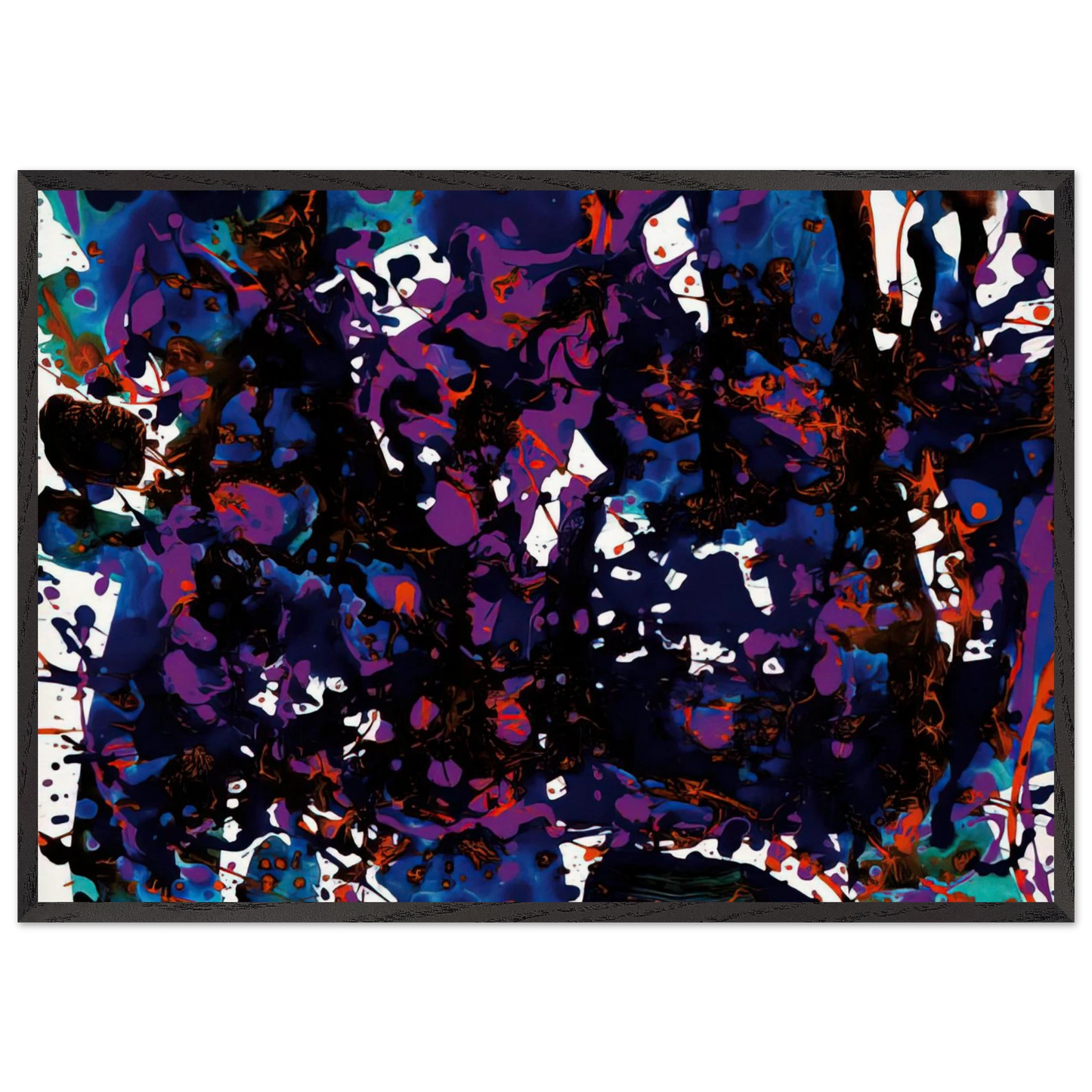 Untitled  SFP94-3  SF94-024  - Sam Francis Framed Art Print – Black Wooden Frame - Default Title - -Framed Art Print