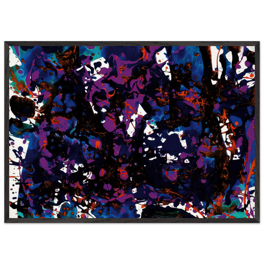 Untitled  SFP94-3  SF94-024  - Sam Francis Framed Art Print – Black Wooden Frame - Default Title - -Framed Art Print