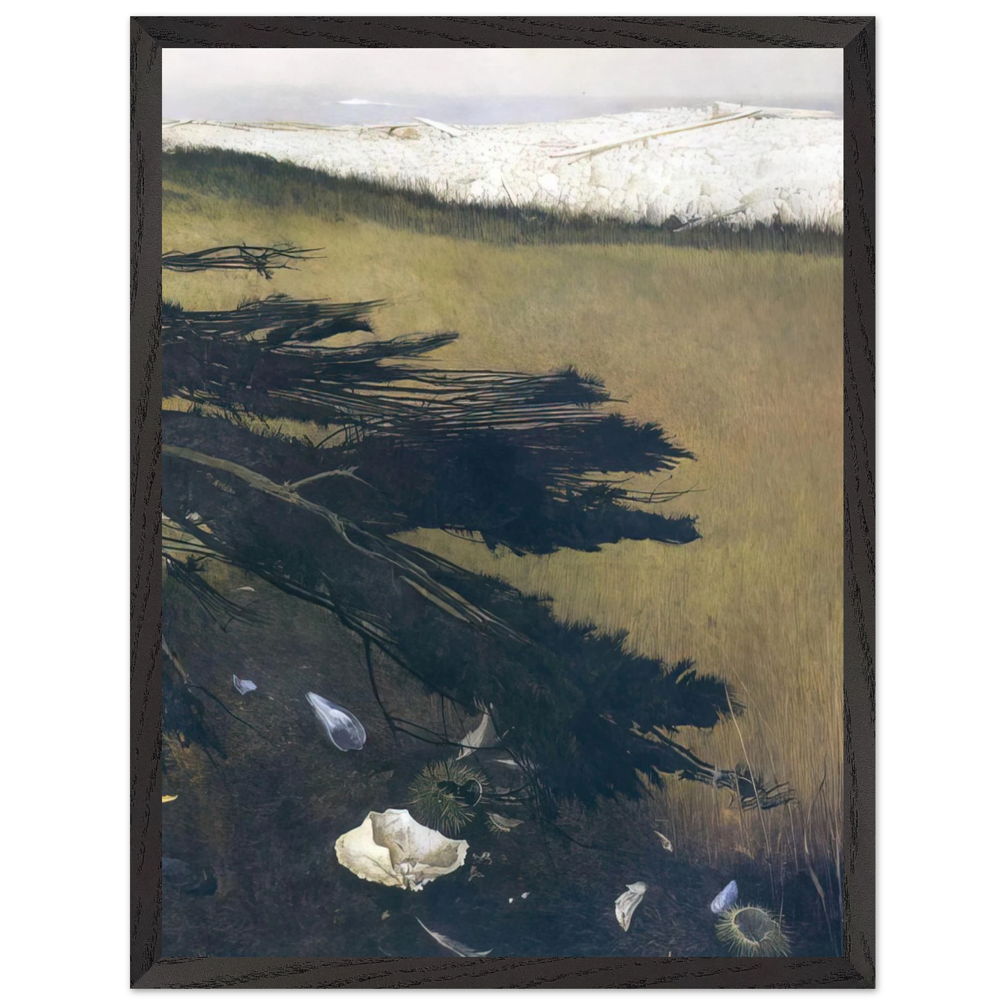 Andrew Wyeth - NOT DETECTED 47 Wall Art - 21x29.7 cm / 8x12" - Premium Wooden Framed Poster With Fine Art Paper - White frame