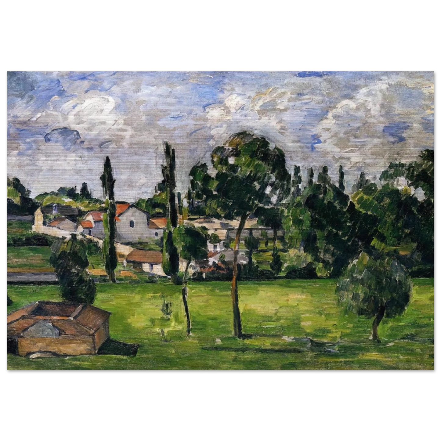 Landscape with Waterline - Paul Cézanne Brushed Aluminum Print - 70x100 cm / 28x40 inches | Paul Cézanne Aluminum Print | Paul Cézanne Prints