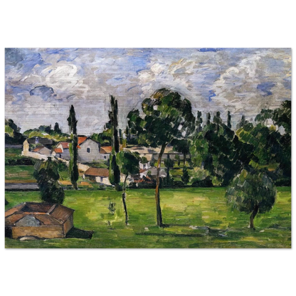 Landscape with Waterline - Paul Cézanne Brushed Aluminum Print - 70x100 cm / 28x40 inches | Paul Cézanne Aluminum Print | Paul Cézanne Prints