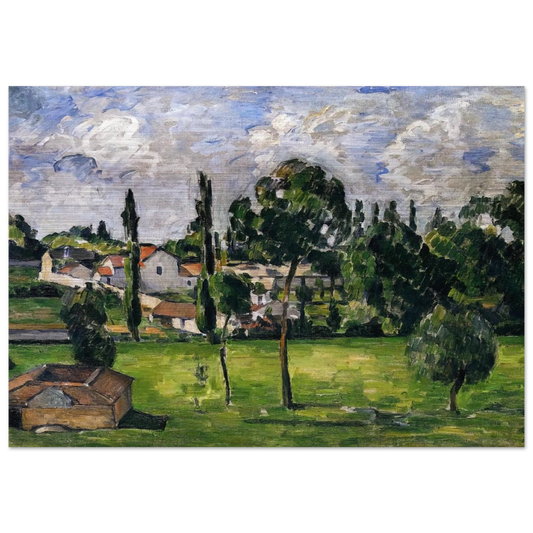 Landscape with Waterline - Paul Cézanne Brushed Aluminum Print - 70x100 cm / 28x40 inches | Paul Cézanne Aluminum Print | Paul Cézanne Prints