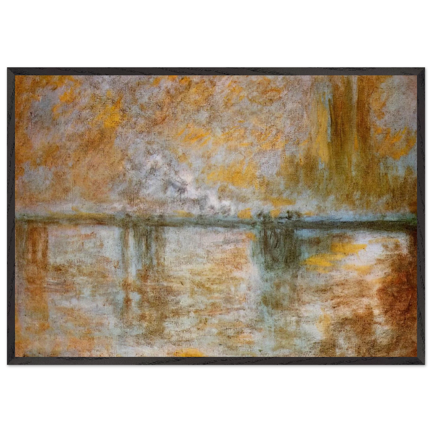 Charing Cross Bridge 3 - claude monet Framed Art Print – Black Wooden Frame - Default Title - -Framed Art Print