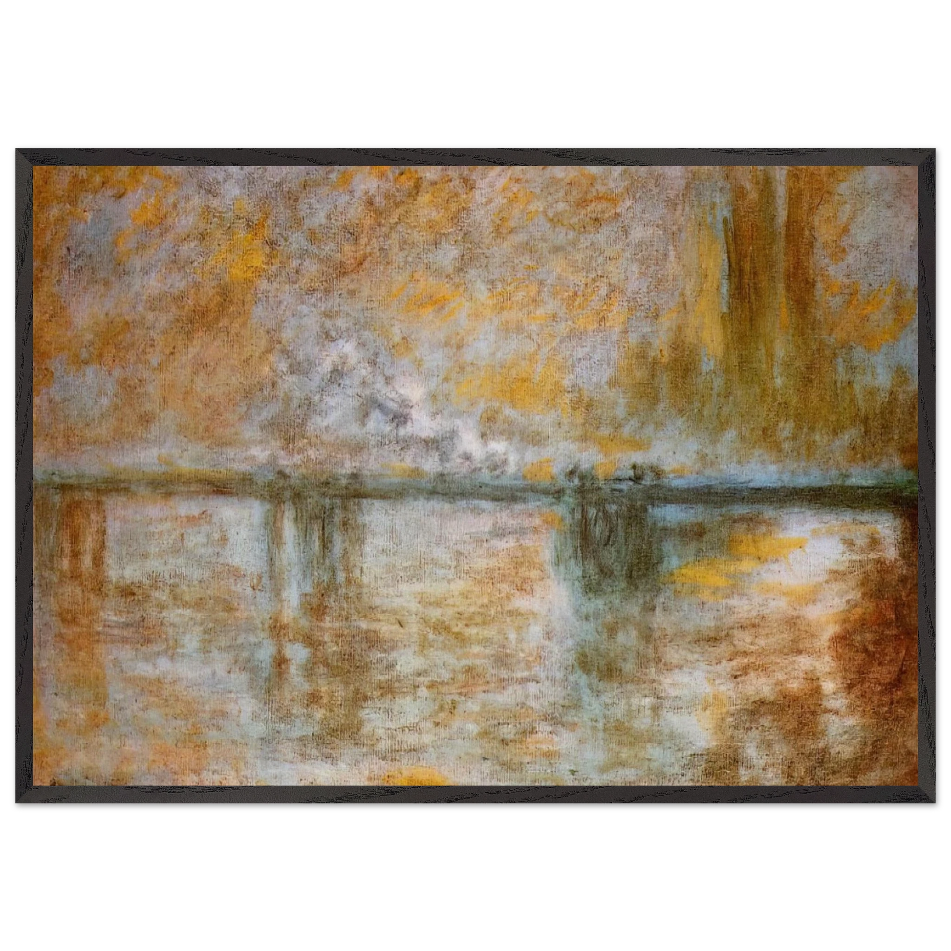 Charing Cross Bridge 3 - claude monet Framed Art Print – Black Wooden Frame - Default Title - -Framed Art Print