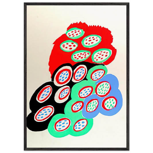 COMPOSITION 37 - Sonia Delaunay 70x100 cm / 28x40 inches Framed Art Print – Black Wooden Frame