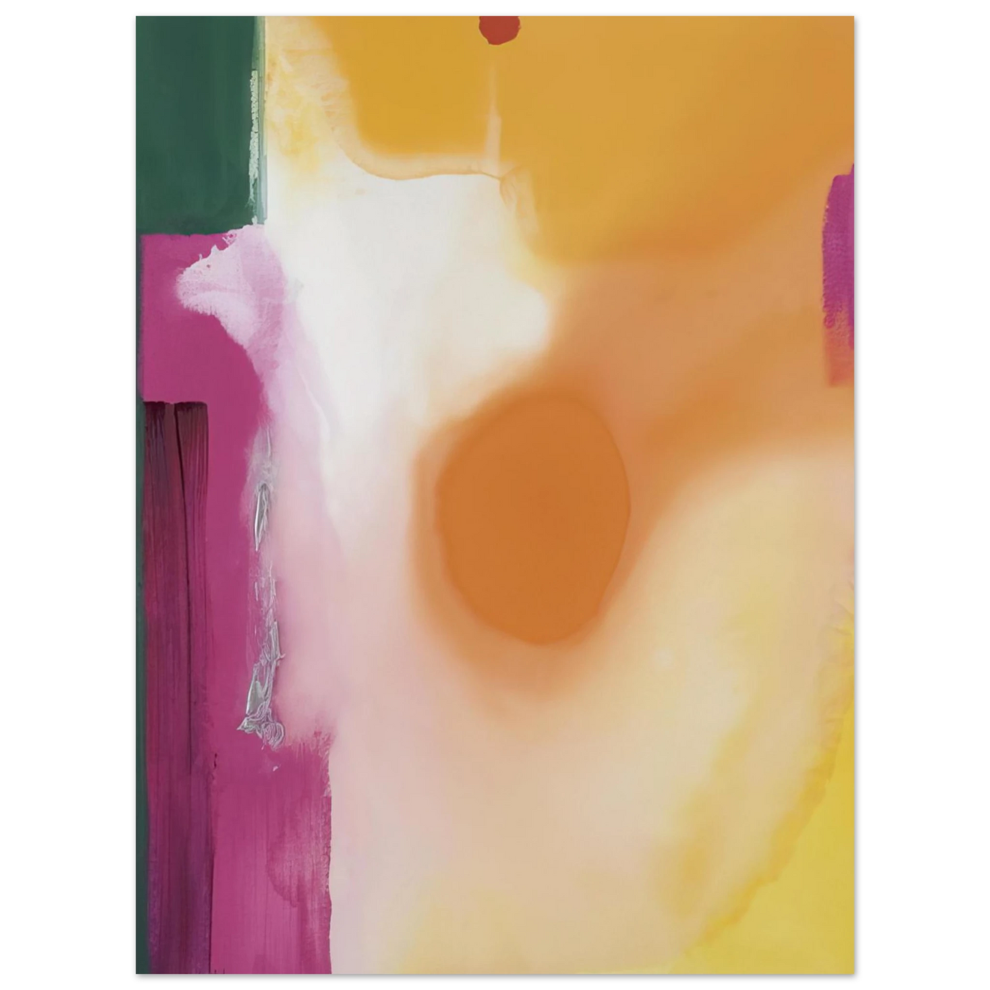 Helen Frankenthaler - Bullseye - 1989 Wall art - 13x18 cm / 5x7 inches - Premium Wooden Framed Poster With Fine Art Paper - White frame