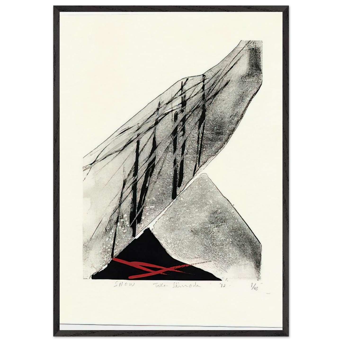 Snow - 1982 - Toko Shinoda Framed Art Print – Black Wooden Frame - Default Title - -Framed Art Print